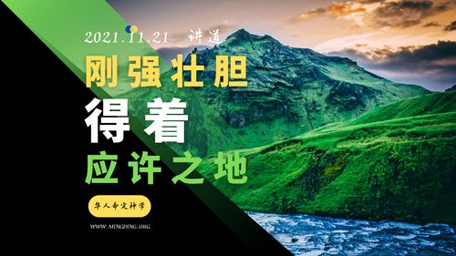 【讲道】刚强壮胆，得着应许之地
