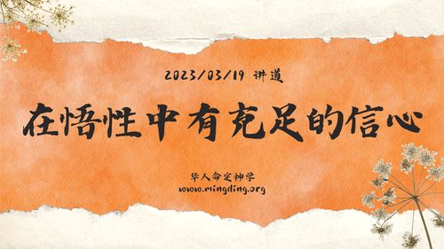 【讲道】- 在悟性中有充足的信心