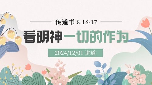 【讲道】-【传道者的言语系列】08：看明神一切的作为